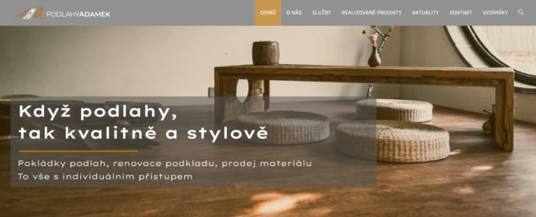 Podlahy Adámek. Aktuality. Nový web 2023.