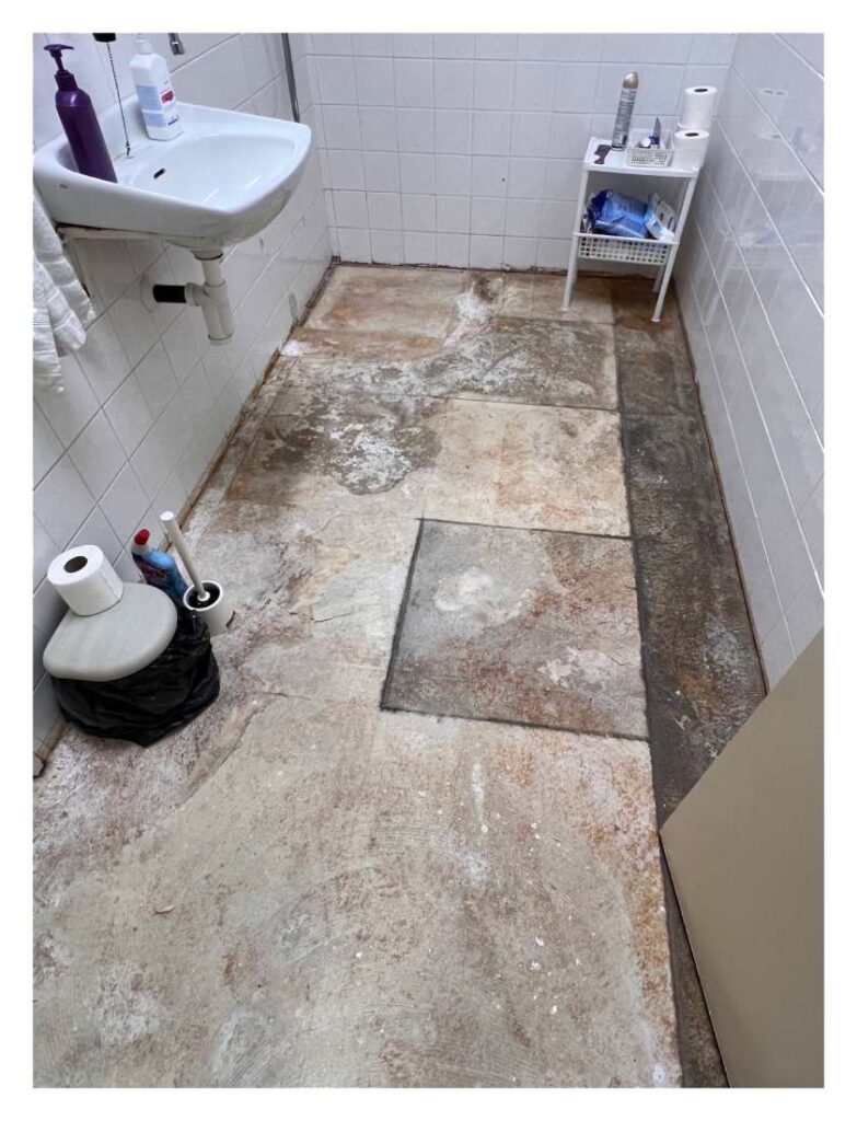 Renovace podkladu a pokládka PVC krytiny v zázemí Rychvaldské lékárny SANO.
