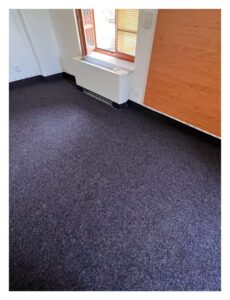 Renovace podkladu a pokládka koberce v kině K3 Bohumín.