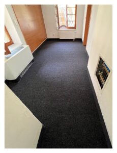 Renovace podkladu a pokládka koberce v kině K3 Bohumín.